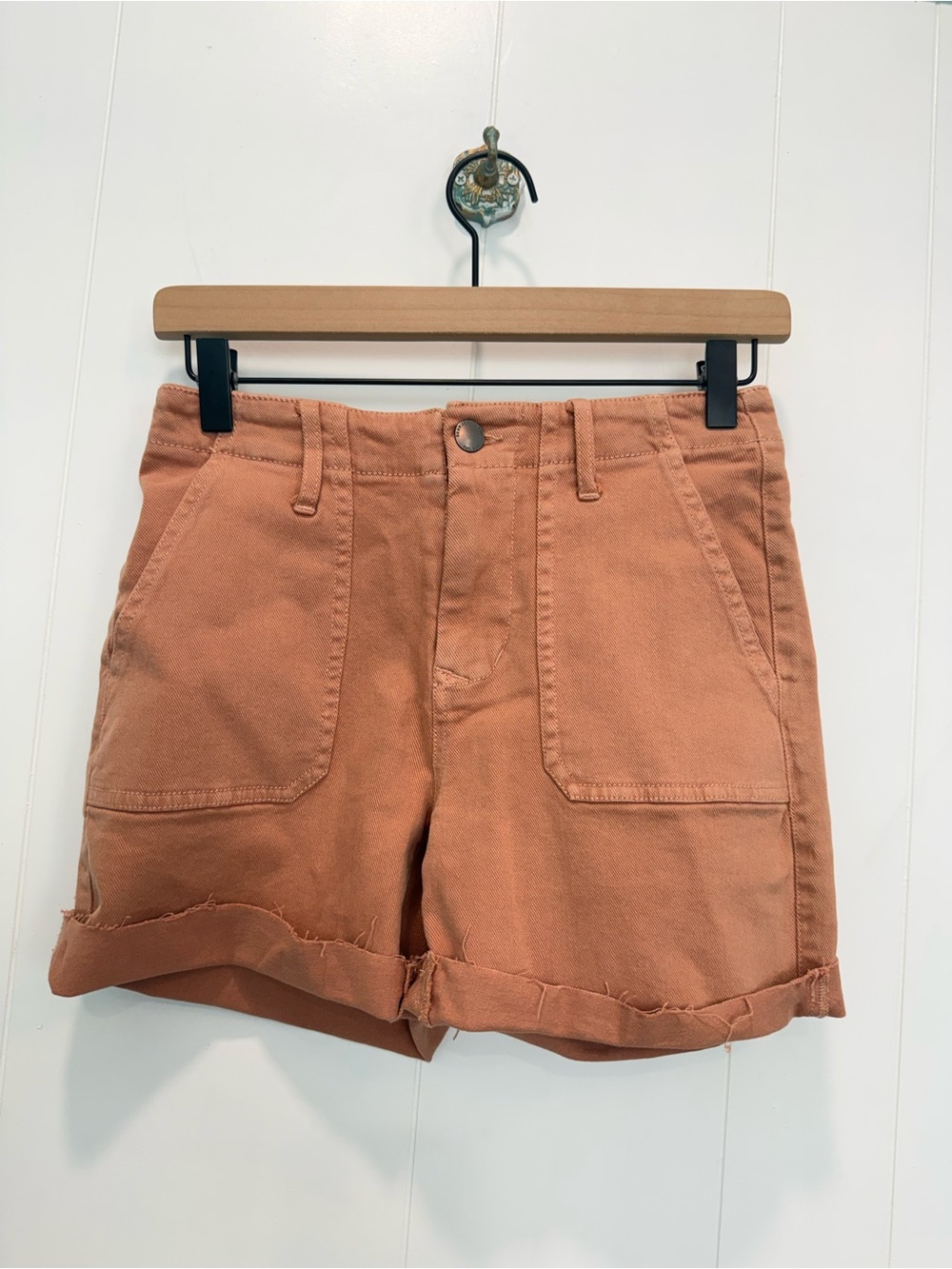 Dear John Rust Orange Rolled Hem Shorts Size 24